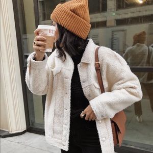 AE Faux Sherpa Trucker Jacket